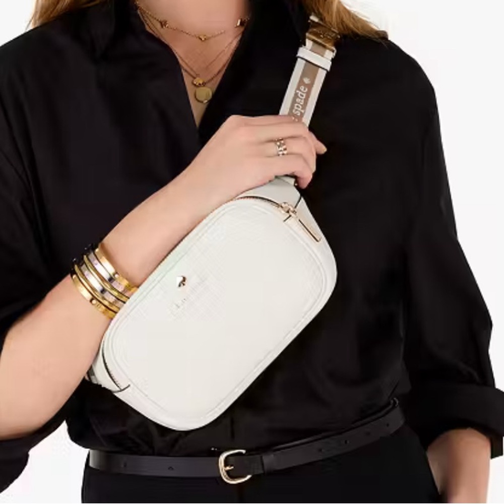 Kate Spade White Crossbody Bag with Sleek Design